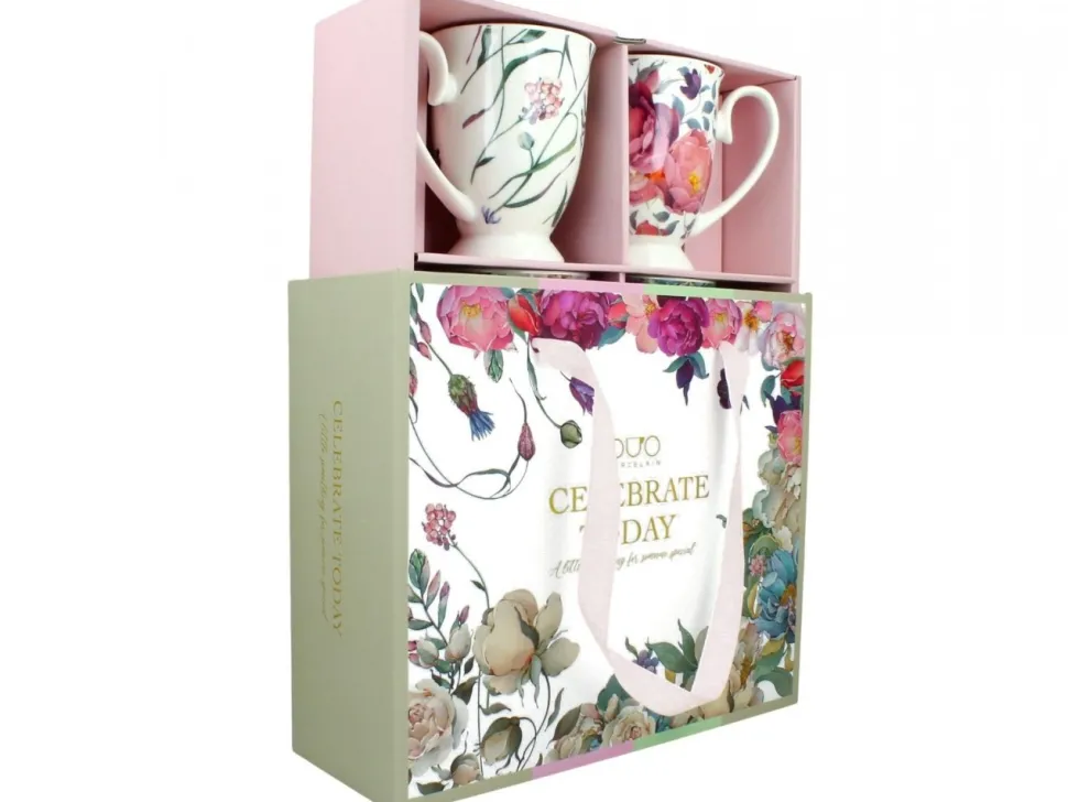 Komplet 4 porcelanowych kubków royal FLOWER