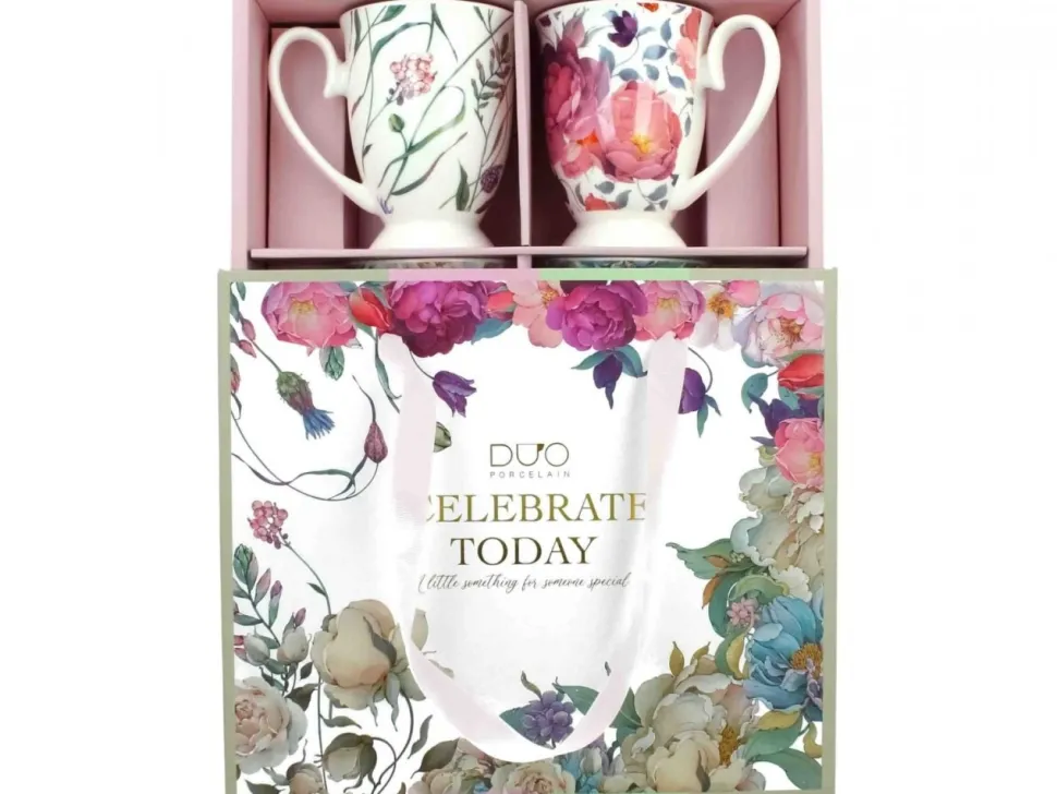 Komplet 4 porcelanowych kubków royal FLOWER