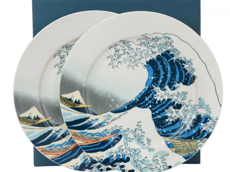 Komplet 2 talerze deserowe Hokusai The Great Wave 19,2 cm