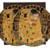 Komplet 2 talerze deserowe Klimt THE KISS Brown 19,2 cm