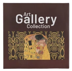 Komplet 2 talerze deserowe Klimt THE KISS Brown 19,2 cm
