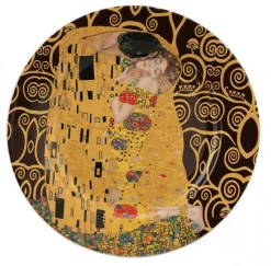 Komplet 2 talerze deserowe Klimt THE KISS Brown 19,2 cm