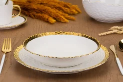 Komplet 8 talerzy Kati White Gold