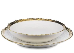 Komplet 8 talerzy Kati White Gold