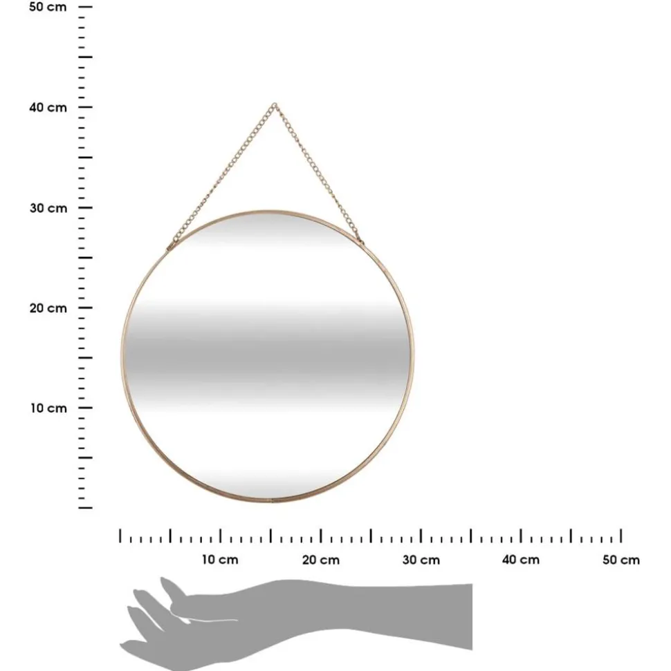 Komplet 3 złotych luster okrągłych
