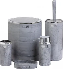 Komplet łazienkowy 5 el Marble okrągły