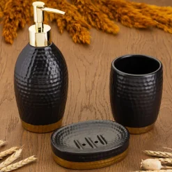 Komplet łazienkowy Lumi Black Gold 3 el.
