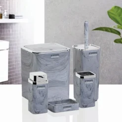 Komplet łazienkowy 5 el Marble kwadratowy * OKYANUS Online