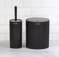 Komplet łazienkowy Stripe Round czarny * OKYANUS Hot