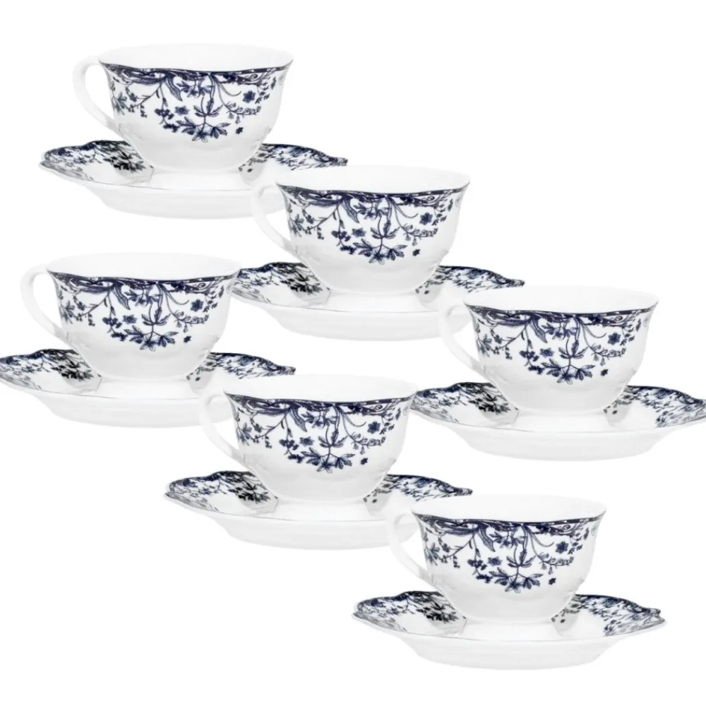Komplet filiżanek 90 ml 6 szt. Reverie Blue * Estia Outlet