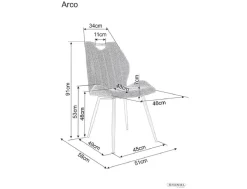 Komplet 4 krzeseł Arco szare velvet * Signal Clearance
