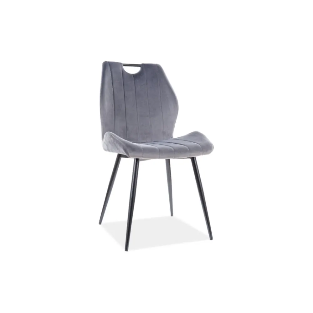 Komplet 4 krzeseł Arco szare velvet * Signal Clearance