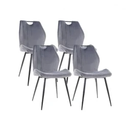 Komplet 4 krzeseł Arco szare velvet * Signal Clearance
