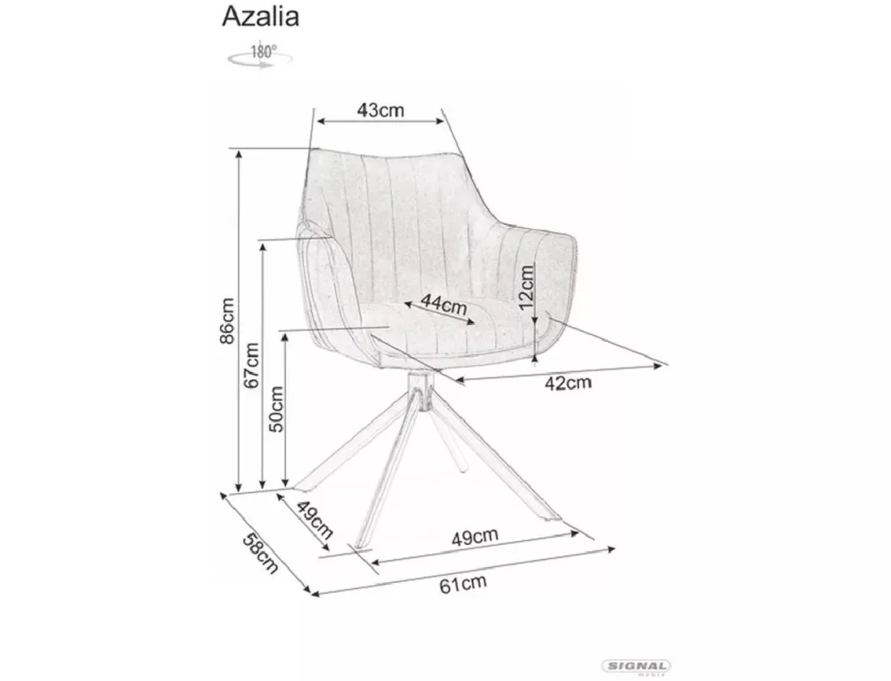 Komplet 4 krzeseł Azalia czarne * Signal Sale