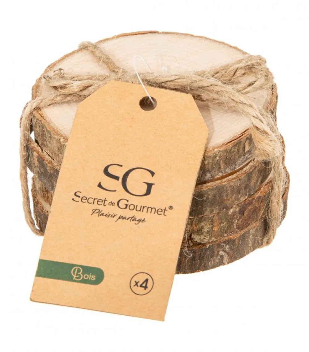 Komplet 4 okrągłych podstawek Ecorce * Secret de Gourmet New