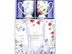 Komplet 4 porcelanowych kubków royal CELEBRATE TODAY * Duo