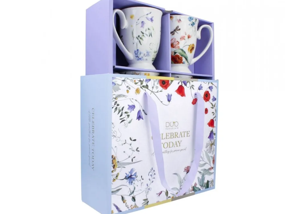 Komplet 4 porcelanowych kubków royal CELEBRATE TODAY * Duo