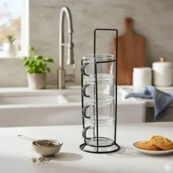 Komplet szklanek w stojaku 210 ml 4 szt. * Estia Outlet