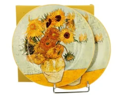 Komplet 2 talerzy deserowych Van Gogh Sunflowers * Duo