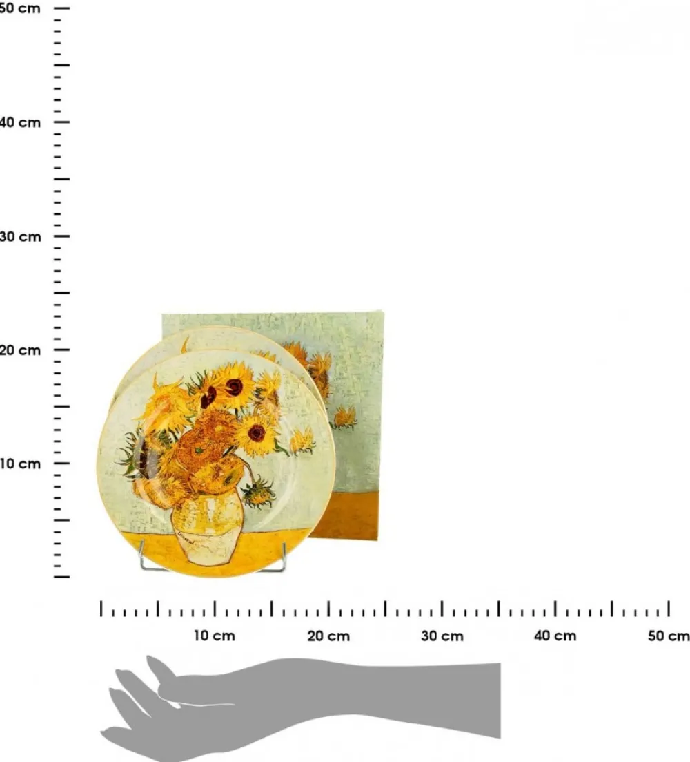 Komplet 2 talerzy deserowych Van Gogh Sunflowers * Duo