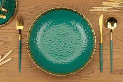 Komplet 2 talerzy Kati Green Gold - mały * HowHomely Discount