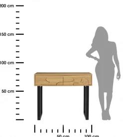 Konsola NORD 100 cm z frezem 3D dąb