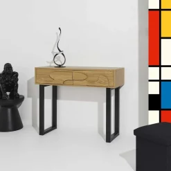 Konsola NORD 100 cm z frezem 3D dąb