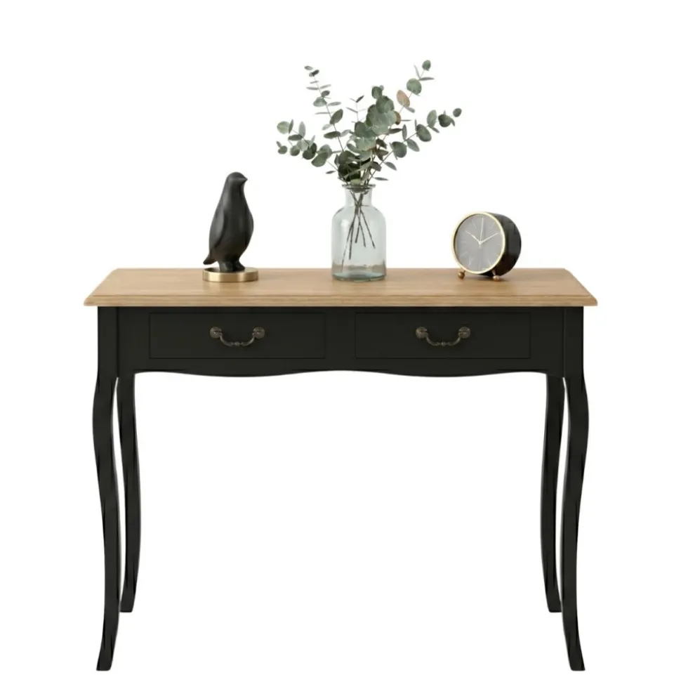 Konsola z 2 szufladami Chrysa Black