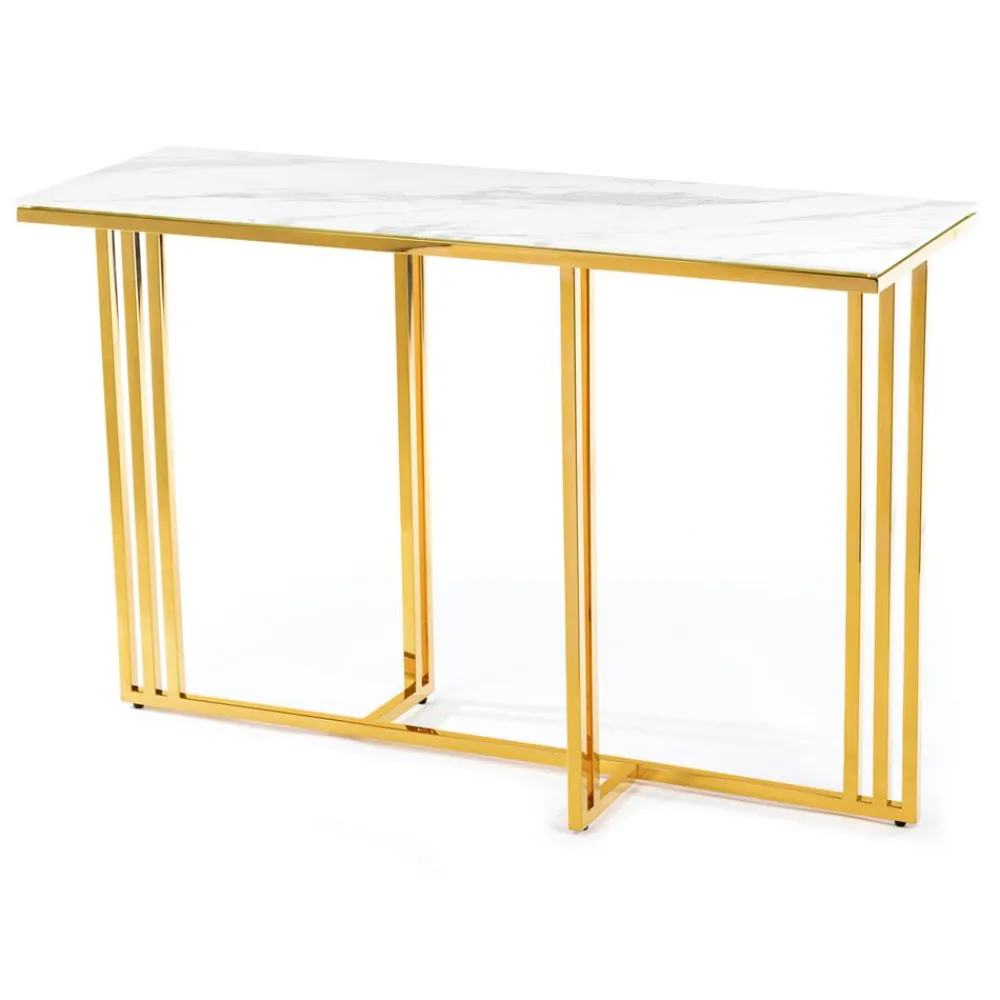 Konsola Amagat Gold White 120 cm * HowHomely Sale