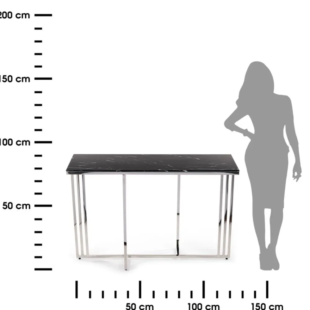 Konsola Amagat Silver Black 120 cm * HowHomely