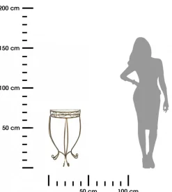 Konsola stolik pomocniczy zdobiony ze szklanym blatem 75 cm * Dąstal Sale