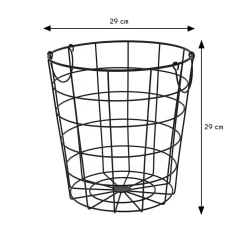 Kosz metalowy czarny druciak 29 cm