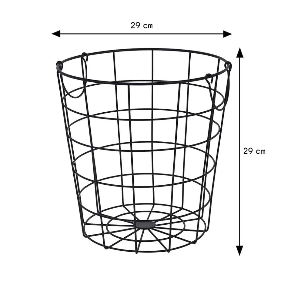 Kosz metalowy czarny druciak 29 cm