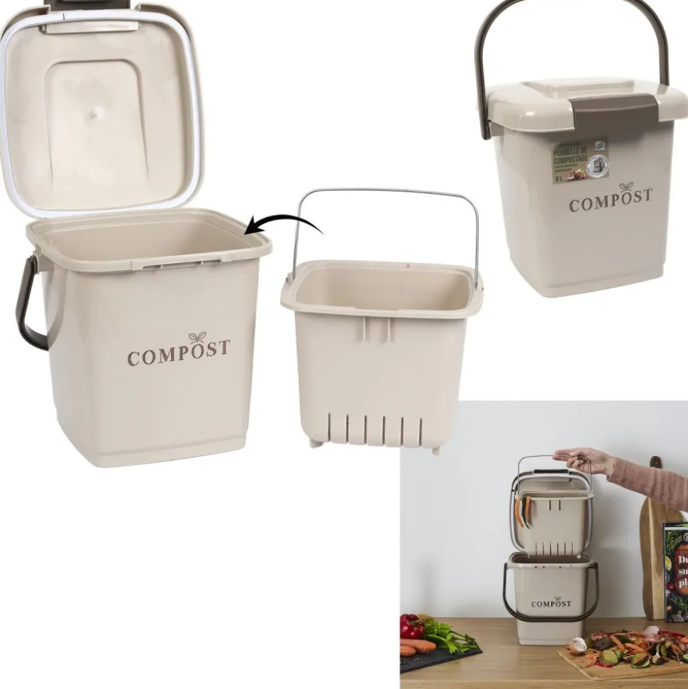 Kosz na bioodpady Compost 8L z wkładem