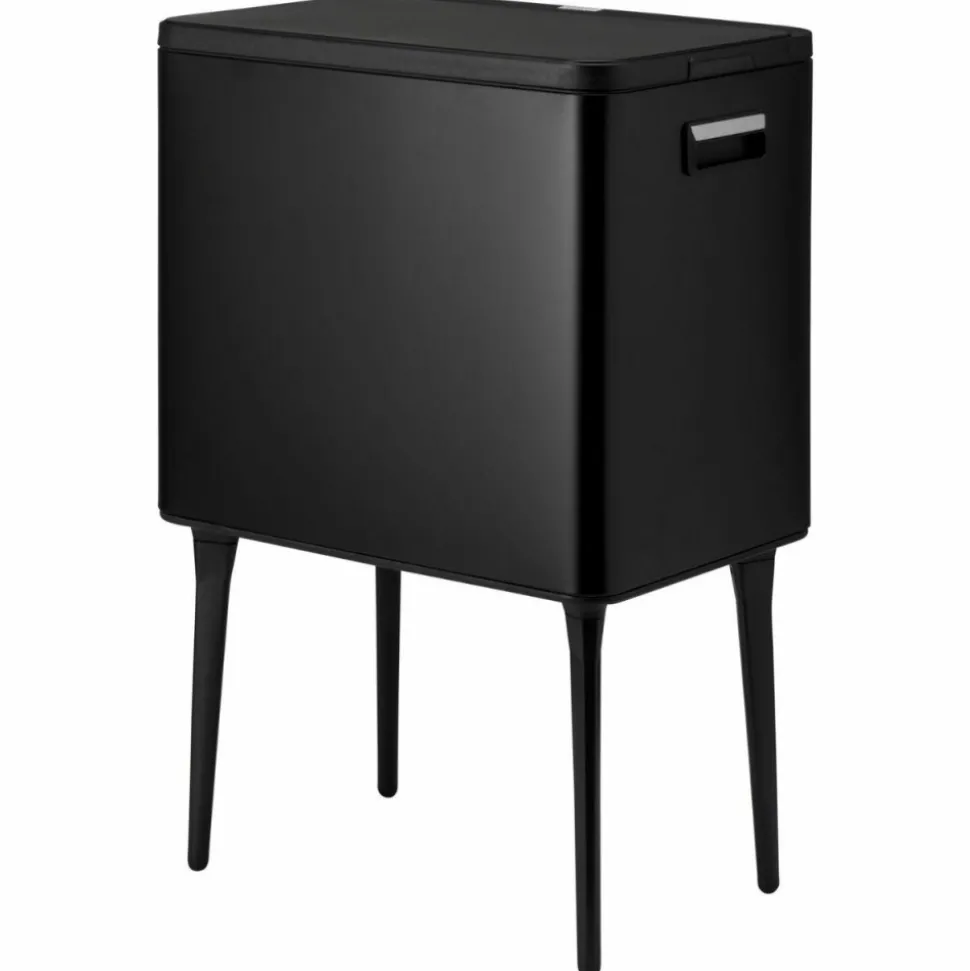 Kosz na śmieci czarny touch bin w stylu retro 35L