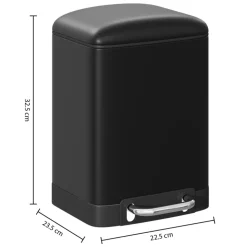 Kosz na śmieci 6L czarny Ariane