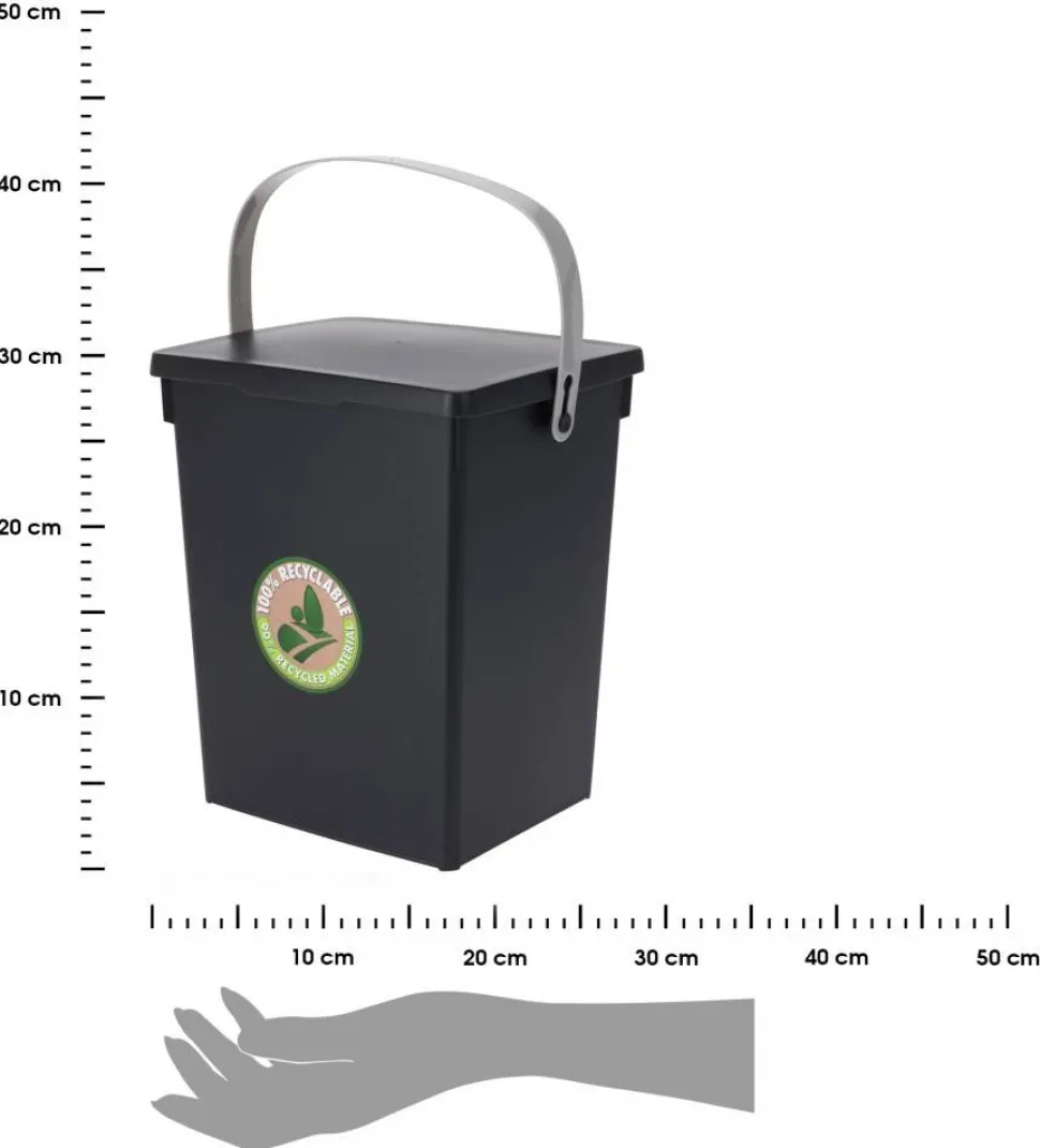 Kosz na śmieci z pokrywą antracyt 5,5 L