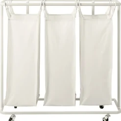 Kosz na pranie 3 przegródki 47,7 L beż