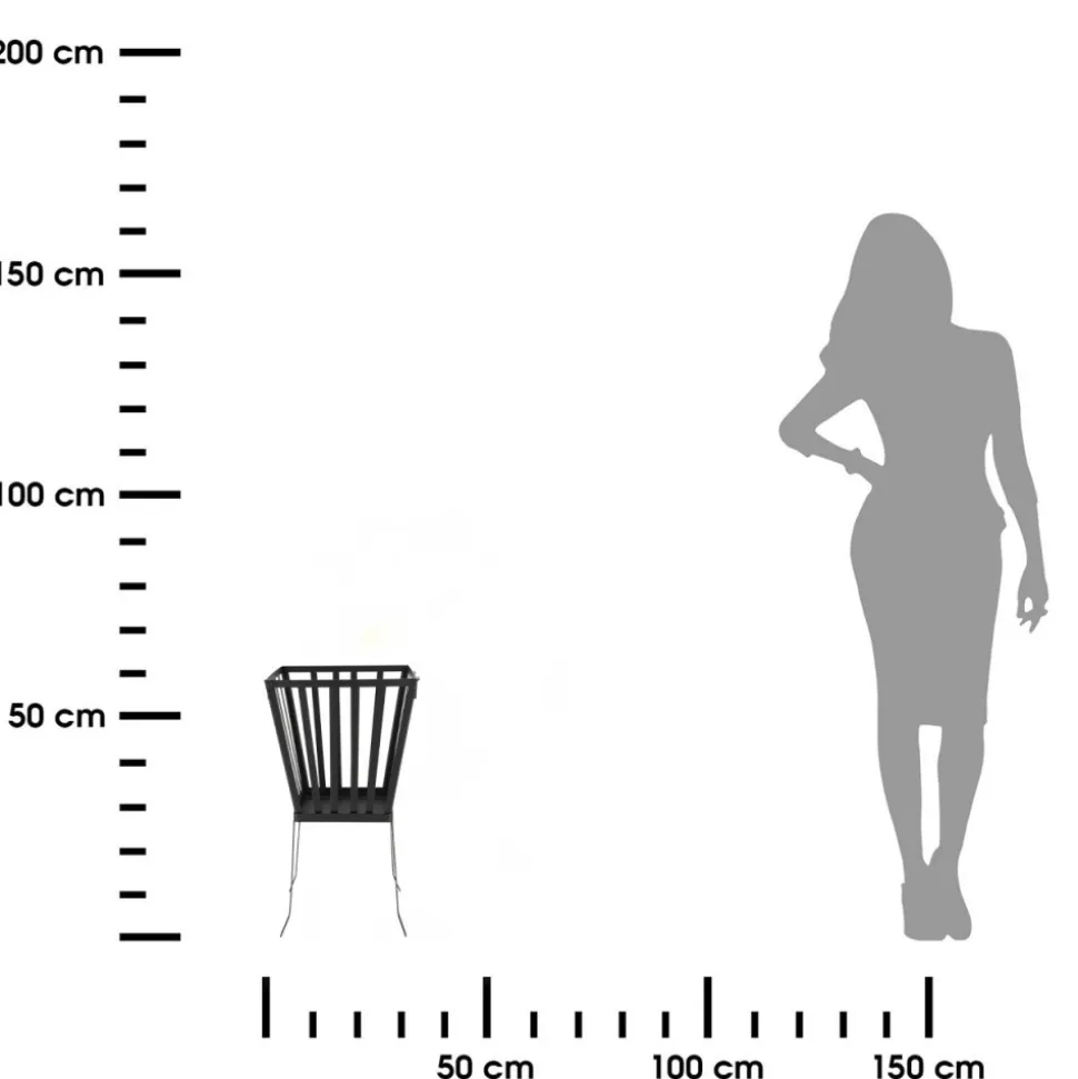 Kosz ogrodowy na ognisko kwadratowy h57,4 cm