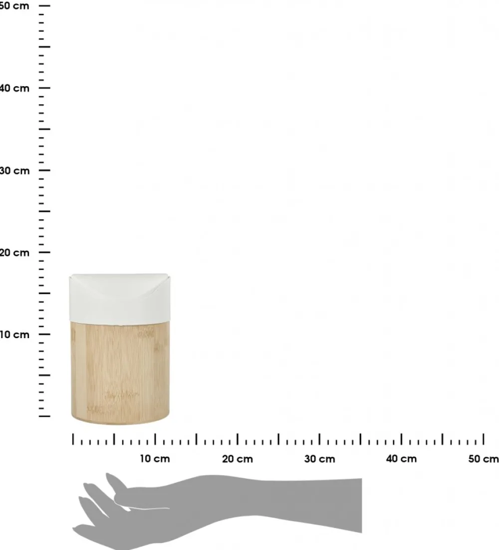 Kosz bambusowy Noya z pokrywką 1L biały * HowHomely Discount