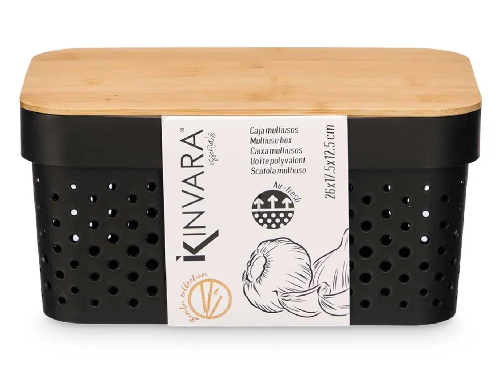 Kosz do przechowywania 12 cm czarny * KINVARA Discount