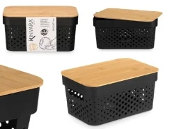 Kosz do przechowywania 12 cm czarny * KINVARA Discount