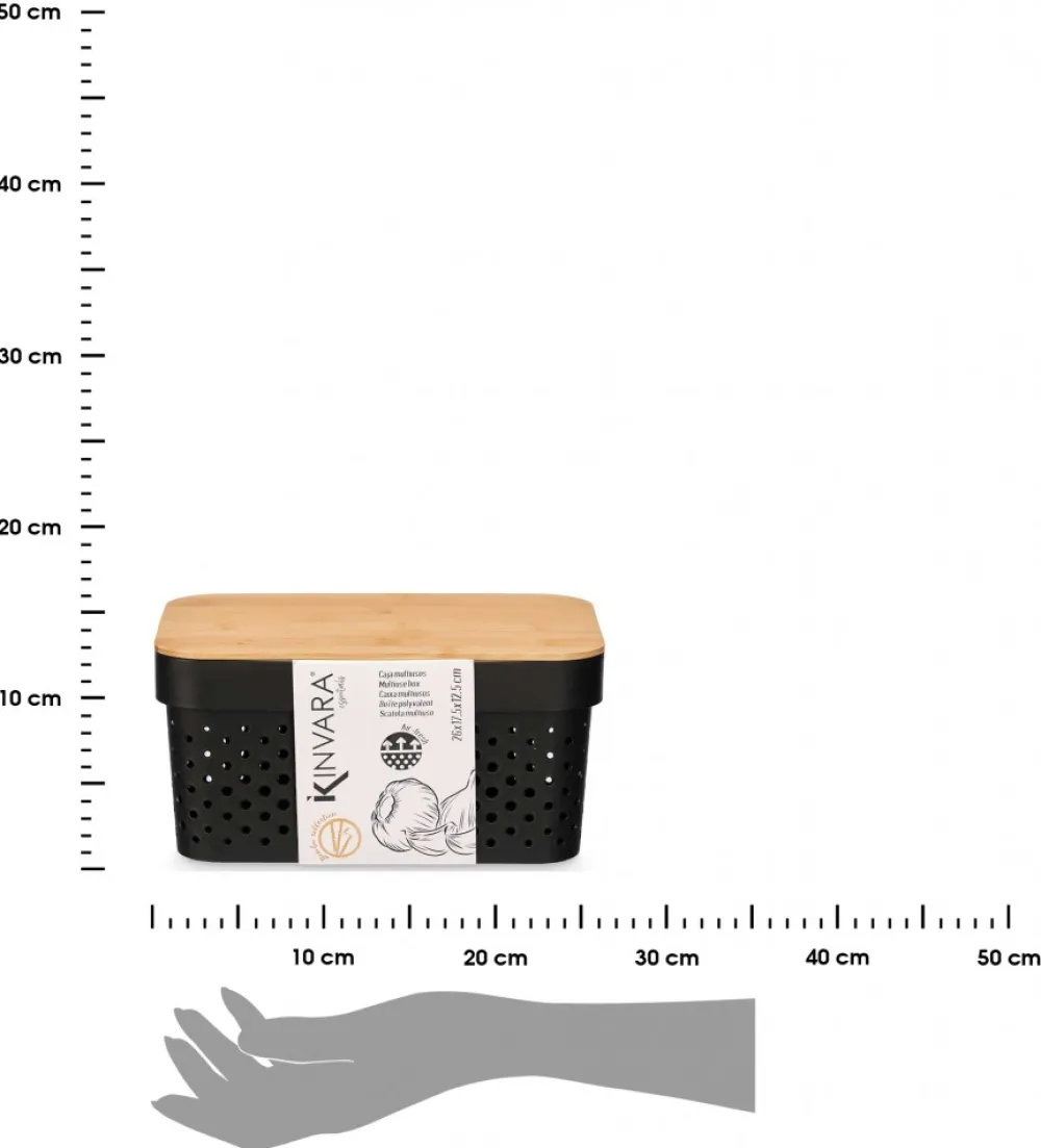 Kosz do przechowywania 12 cm czarny * KINVARA Discount
