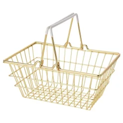 Kosz druciak złoty z rączką * H&S Decoration Clearance