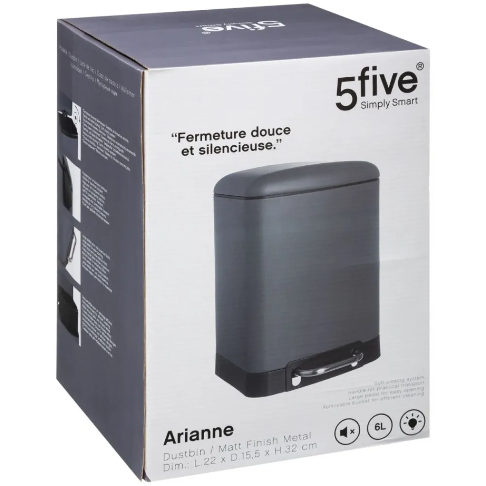 Kosz na śmieci 6L szary Ariane * 5five Simply Smart Outlet