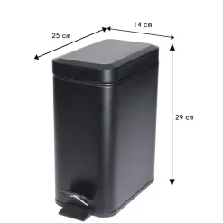Kosz na śmieci metalowy czarny 5L * H&S Decoration Discount
