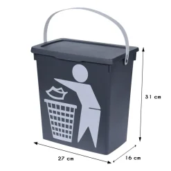 Kosz na śmieci, pojemnik szary Bio 12 L * H&S Decoration New