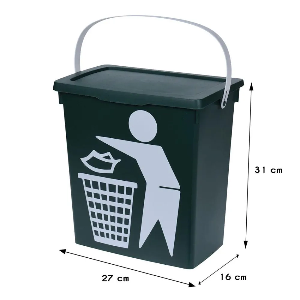 Kosz na śmieci zielony Bio 12 L * H&S Decoration
