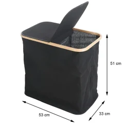 Kosz na pranie dwukomorowy czarny * Bathroom Solutions Hot