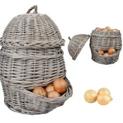 Kosz wiklinowy na warzywa i owoce z pokrywką h34,5 cm * Esschert Design Sale